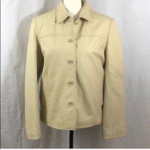 I. Crew Cream Leather Jacket